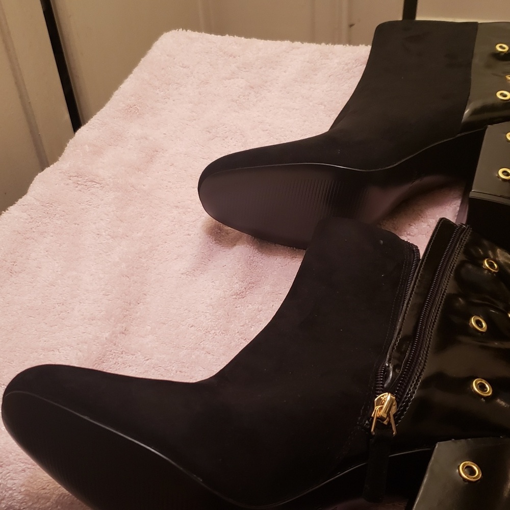 NEW! Nine West Womens Suede Block Heel Boot - Picture 6 of 8